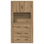 Armario Alto de Roble Artesanal 80x33x150 cm de Madera Elaborada de , Aparadores - Ref: Foro24-3334344, Precio: 189,64 €, Des...