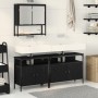 Conjunto de muebles de baño de 3 piezas en roble negro de madera elaborada von , Badezimmermöbel - Ref: Foro24-3334356, Preis...