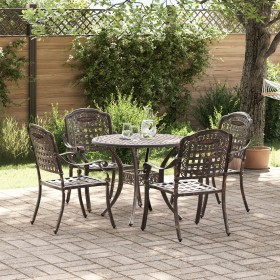 Juego de Comedor para Jardín de 5 Piezas de en Aluminio Fundido Bronce von , Gartenstühle - Ref: Foro24-3334684, Preis: 621,3...