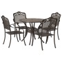 Set de Comedor de Jardín de 5 Piezas de en Aluminio Fundido Bronce de , Sillas de jardín - Ref: Foro24-3334700, Precio: 669,1...