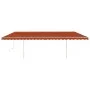 Manual retractable awning with orange and brown poles 6x3 m by vidaXL, Awnings - Ref: Foro24-3070000, Price: 653,68 €, Discou...