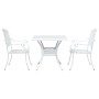 Conjunto de Bistro de Jardín de 3 Piezas Blanco de Aluminio