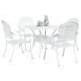 Juego de Comedor de Jardín de 5 Piezas de Aluminio Fundido Blanco von , Gartenstühle - Ref: Foro24-3334730, Preis: 654,59 €, ...