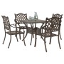 Conjunto de Comedor de Jardín de 5 Piezas de Aluminio Fundido Color Bronce de de , Sillas de jardín - Ref: Foro24-3334736, Pr...