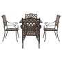 Conjunto de Comedor de Jardín de 5 Piezas de Aluminio Fundido Color Bronce de de , Sillas de jardín - Ref: Foro24-3334736, Pr...