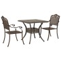Juego de Bistro de Jardín de 3 Piezas de Aluminio Fundido en Bronce de de , Sillas de jardín - Ref: Foro24-3334740, Precio: 4...