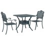Set de Bistro de Jardín de 3 Piezas Verde de Aluminio Fundido de , Sillas de jardín - Ref: Foro24-3334743, Precio: 416,52 €