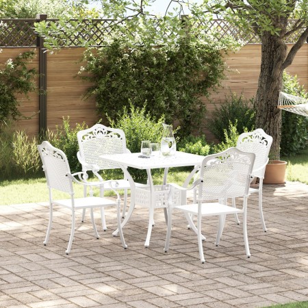 Juego de Comedor de Jardín de 5 Piezas en Aluminio Fundido Blanco von , Gartenstühle - Ref: Foro24-3334746, Preis: 672,51 €, ...