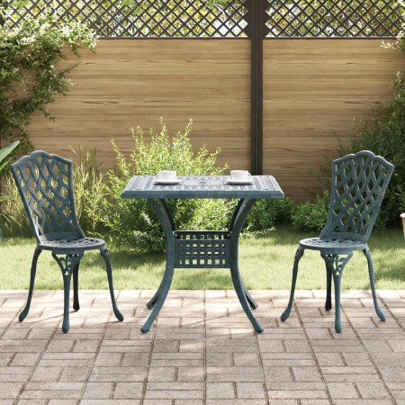Conjunto de Bistro de Jardín de 3 Piezas Verde de Aluminio Fundido de , Sillas de jardín - Ref: Foro24-3334751, Precio: 324,5...