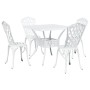 Conjunto de comedor para el jardín de 5 piezas de aluminio fundido blanco by , Garden chairs - Ref: Foro24-3334754, Price: 44...