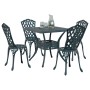 Conjunto de comedor de jardín de 5 piezas verde de aluminio fundido de , Sillas de jardín - Ref: Foro24-3334755, Precio: 441,...