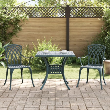 Conjunto de Bistro de Jardín de 3 Piezas Verde en Aluminio Fundido de , Sillas de jardín - Ref: Foro24-3334759, Precio: 358,9...