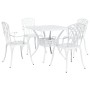 Conjunto de Comedor de Jardín de 5 Piezas Blanco de Aluminio Fundido de , Sillas de jardín - Ref: Foro24-3334762, Precio: 552...