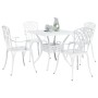 Conjunto de Comedor de Jardín de 5 Piezas Blanco de Aluminio Fundido de , Sillas de jardín - Ref: Foro24-3334762, Precio: 552...