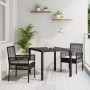 Conjunto de Comedor de Jardín de 3 Piezas con Cojines Ratan Sintético Negro by , Garden chairs - Ref: Foro24-3334855, Price: ...