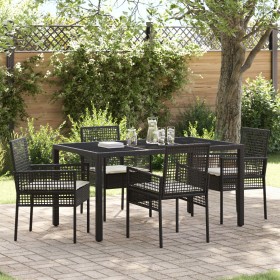 Conjunto de Comedor de Jardín de 5 Piezas con Cojines de Polirratán Negro von , Gartenstühle - Ref: Foro24-3334857, Preis: 38...