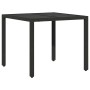 Conjunto de Comedor de Jardín de 3 Piezas con Cojines Ratan Sintético Negro by , Garden chairs - Ref: Foro24-3334855, Price: ...