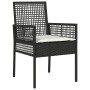 Conjunto de Comedor de Jardín de 3 Piezas con Cojines Ratan Sintético Negro by , Garden chairs - Ref: Foro24-3334855, Price: ...