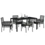 Conjunto de Comedor de Jardín de 5 Piezas con Cojines de Polirratán Negro von , Gartenstühle - Ref: Foro24-3334857, Preis: 38...