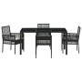 Conjunto de Comedor de Jardín de 5 Piezas con Cojines de Polirratán Negro von , Gartenstühle - Ref: Foro24-3334857, Preis: 38...