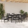 Juego de Comedor de Jardín de 7 Piezas con Cojines en Ratan Sintético Negro by , Garden chairs - Ref: Foro24-3334858, Price: ...