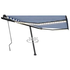 Manuell einziehbare Markise mit blauer und weißer LED 400x350 cm von vidaXL, Markisen - Ref: Foro24-3069821, Preis: 535,55 €,...