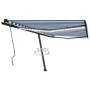 Toldo manual retráctil con LED azul y blanco 400x350 cm de vidaXL, Toldos - Ref: Foro24-3069821, Precio: 535,55 €, Descuento: %