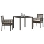 Conjunto de comedor de jardín de 3 piezas con cojines marrón de poliratán von , Gartenstühle - Ref: Foro24-3334863, Preis: 20...
