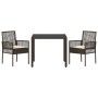 Conjunto de comedor de jardín de 3 piezas con cojines marrón de poliratán von , Gartenstühle - Ref: Foro24-3334863, Preis: 20...