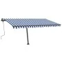Manual retractable awning with blue and white LED 400x350 cm by vidaXL, Awnings - Ref: Foro24-3069821, Price: 535,56 €, Disco...