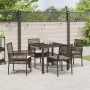 Conjunto de Comedor de Jardín de 5 Piezas con Cojines Marrón de Poliratán by , Garden chairs - Ref: Foro24-3334864, Price: 30...