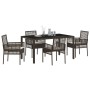 Conjunto de comedor de jardín de 5 piezas con cojines de ratán sintético marrón by , Garden chairs - Ref: Foro24-3334865, Pri...