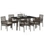 Conjunto de comedor de jardín de 7 piezas de con cojines de poliratán marrón von , Gartenstühle - Ref: Foro24-3334866, Preis:...