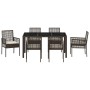 Conjunto de comedor de jardín de 7 piezas de con cojines de poliratán marrón von , Gartenstühle - Ref: Foro24-3334866, Preis:...