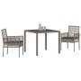 Conjunto de Comedor de Jardín de 3 Piezas con Cojines Gris de Poliratán by , Garden chairs - Ref: Foro24-3334871, Price: 207,...