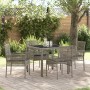 Conjunto de Comedor de Jardín de 5 Piezas con Cojines Gris de Poliratán by , Garden chairs - Ref: Foro24-3334872, Price: 315,...