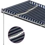 Manual retractable awning with blue and white LED 400x350 cm by vidaXL, Awnings - Ref: Foro24-3069821, Price: 535,56 €, Disco...