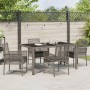 Conjunto de Comedor de Jardín de 5 Piezas con Cojines Gris de Poliratán by , Garden chairs - Ref: Foro24-3334873, Price: 358,...