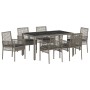 Conjunto de Comedor de Jardín de 7 Piezas con Cojines Gris de Poliratán von , Gartenstühle - Ref: Foro24-3334874, Preis: 508,...