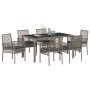 Conjunto de Comedor de Jardín de 7 Piezas con Cojines Gris de Poliratán von , Gartenstühle - Ref: Foro24-3334874, Preis: 508,...