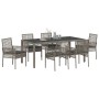 Juego de comedor de jardín de 7 piezas con cojines gris poliratán by , Garden chairs - Ref: Foro24-3334875, Price: 509,40 €, ...