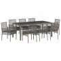 Conjunto de Comedor de Jardín de 9 Piezas con Cojines en Gris de Poliratán von , Gartenstühle - Ref: Foro24-3334876, Preis: 6...