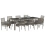 Conjunto de Comedor de Jardín de 9 Piezas con Cojines Gris de Poliratán by , Garden chairs - Ref: Foro24-3334877, Price: 608,...