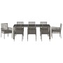 Conjunto de Comedor de Jardín de 9 Piezas con Cojines Gris de Poliratán by , Garden chairs - Ref: Foro24-3334877, Price: 608,...