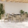 Conjunto de Comedor de Jardín de 7 Piezas con Cojines Beige de Poliratán von , Gartenstühle - Ref: Foro24-3334882, Preis: 514...