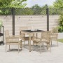 Juego de Comedor de Jardín de 5 Piezas con Cojines Beige de Poliratán von , Gartenstühle - Ref: Foro24-3334888, Preis: 316,44...