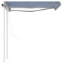 Toldo retráctil automático con postes azul y blanco 3,5x2,5 m de vidaXL, Toldos - Ref: Foro24-3069926, Precio: 414,53 €, Desc...