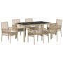 Conjunto de Comedor de Jardín de 7 Piezas con Cojines Beige de Polirratán by , Garden chairs - Ref: Foro24-3334890, Price: 48...