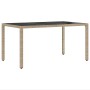 Conjunto de Comedor de Jardín de 7 Piezas con Cojines Beige de Polirratán by , Garden chairs - Ref: Foro24-3334890, Price: 48...