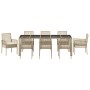 Set de Comedor de Jardín de 9 Piezas con Cojines Beig de Poliratán by , Garden chairs - Ref: Foro24-3334893, Price: 612,51 €,...